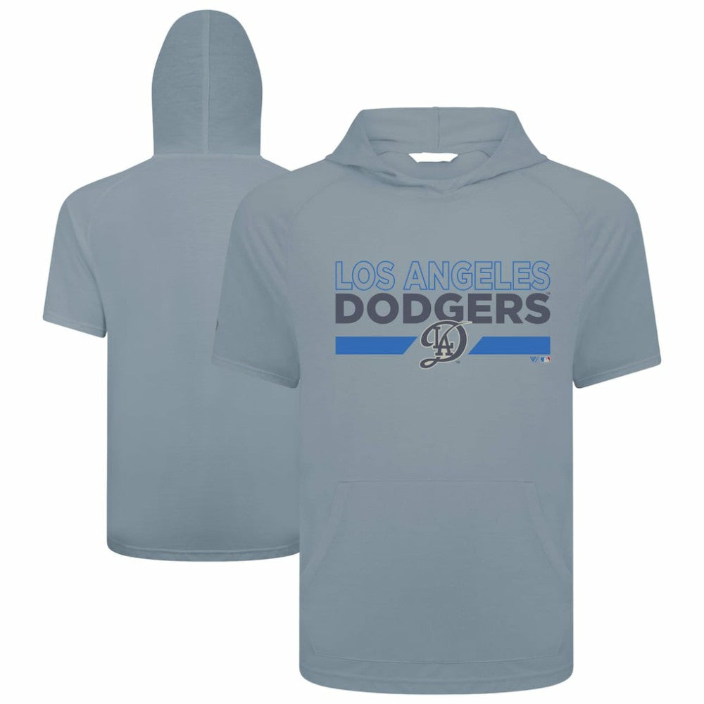 Los Angeles Dodgers Levelwear City Connect Phase No Hitter Short Sleeve Pullover Hoodie Gray