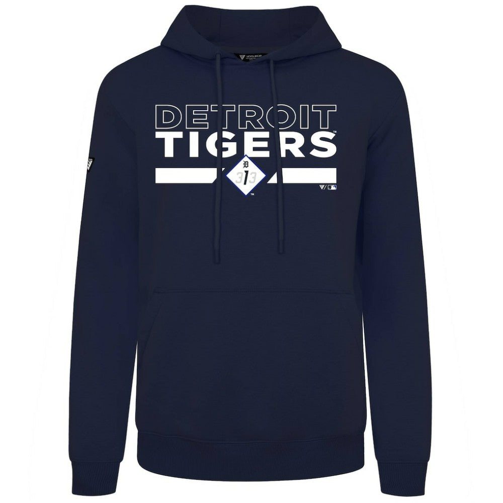 Detroit Tigers Levelwear City Connect Podium No Hitter Pullover Hoodie Navy