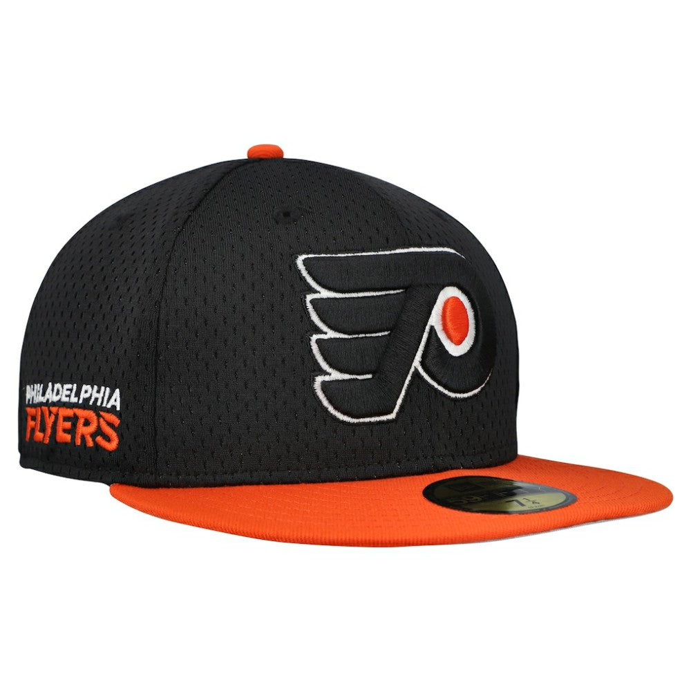 Philadelphia Flyers New Era Mesh Crown Two-Tone 59FIFTY Fitted Hat Black/Orange