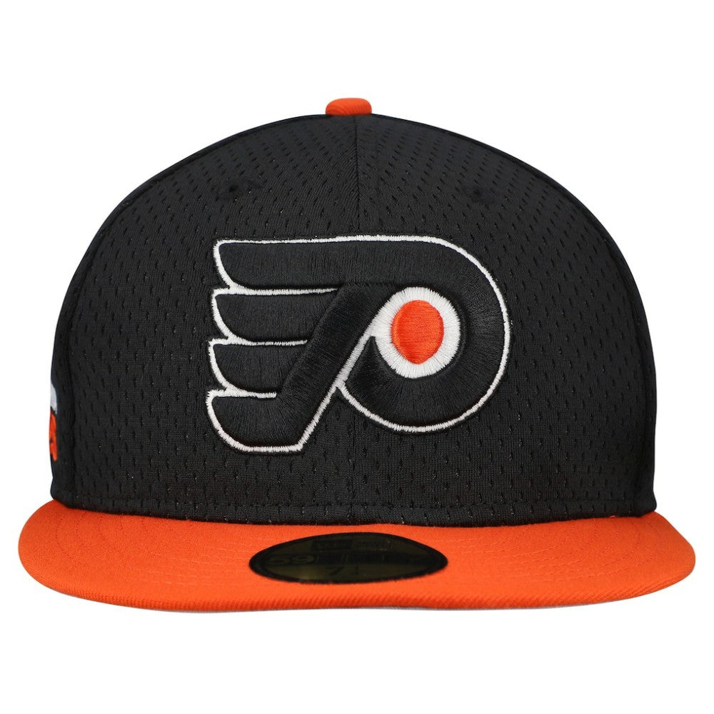 Philadelphia Flyers New Era Mesh Crown Two-Tone 59FIFTY Fitted Hat Black/Orange