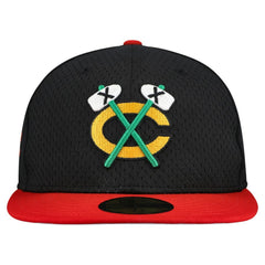 Chicago Blackhawks New Era Mesh Crown Two-Tone 59FIFTY Fitted Hat Black/Red