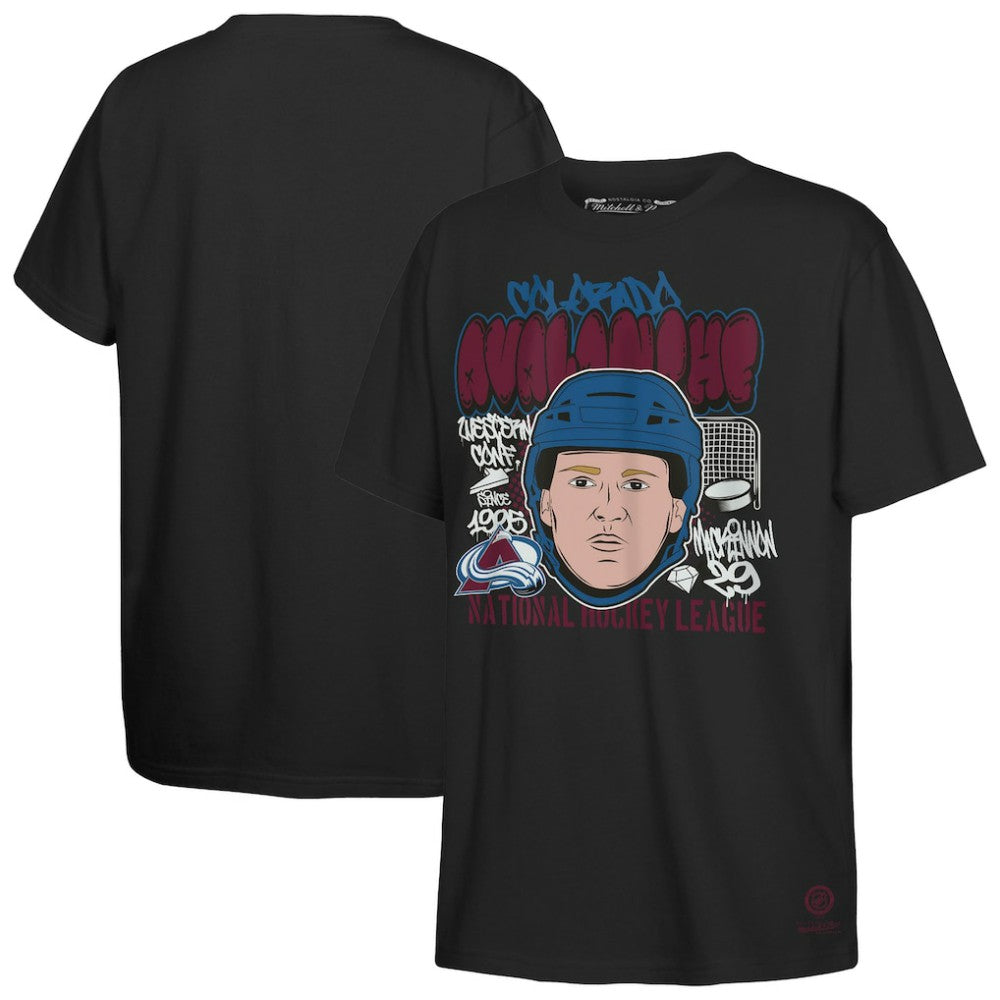 Nathan MacKinnon Colorado Avalanche Mitchell & Ness Youth Caricature T-Shirt Black