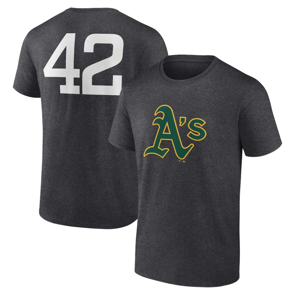 Athletics Jackie Robinson Day Name & Number T-Shirt Charcoal