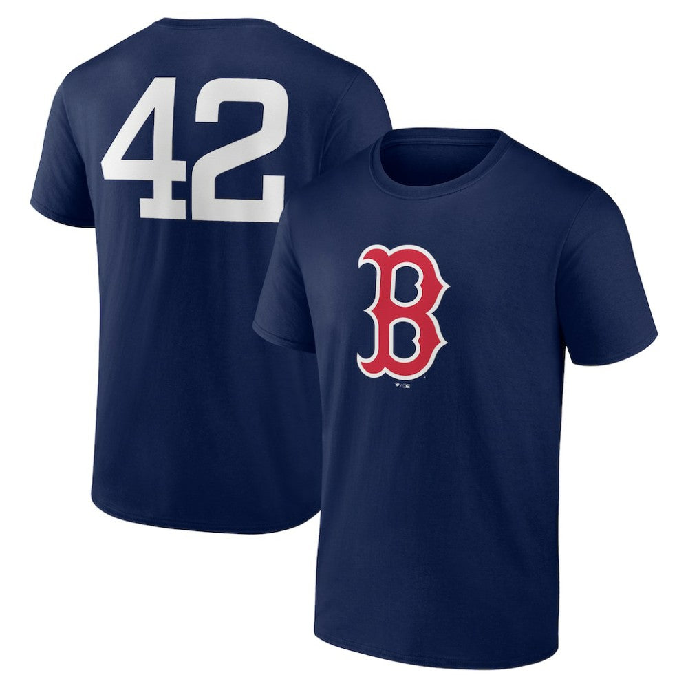 Boston Red Sox Jackie Robinson Day Name & Number T-Shirt Navy