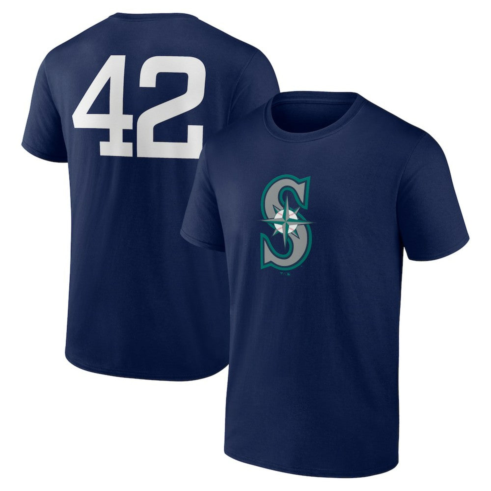 Seattle Mariners Jackie Robinson Day Name & Number T-Shirt Navy