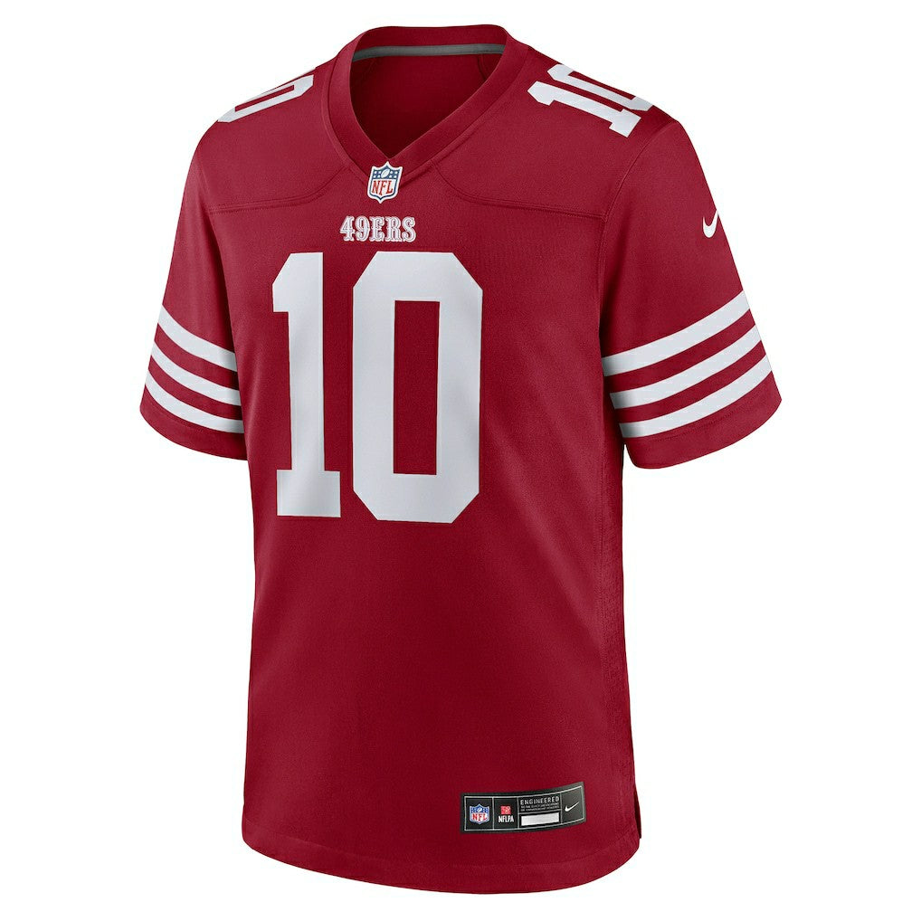 Mac Jones San Francisco 49ers Team Game Jersey - Scarlet