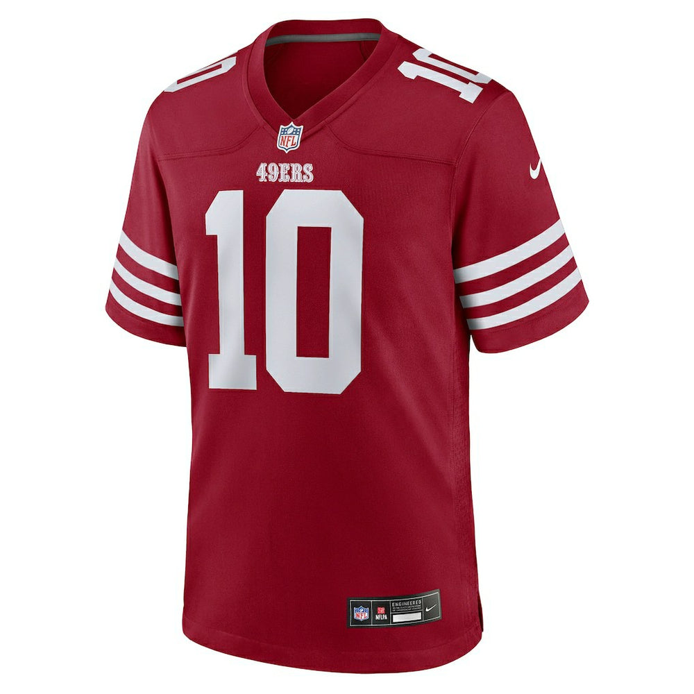 Mac Jones San Francisco 49ers Team Game Jersey - Scarlet
