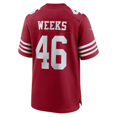 Jon Weeks San Francisco 49ers Team Game Jersey - Scarlet