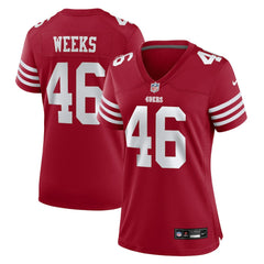 Jon Weeks San Francisco 49ers Women's Team Game Jersey - Scarlet