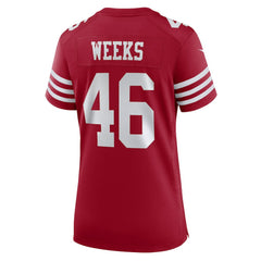 Jon Weeks San Francisco 49ers Women's Team Game Jersey - Scarlet