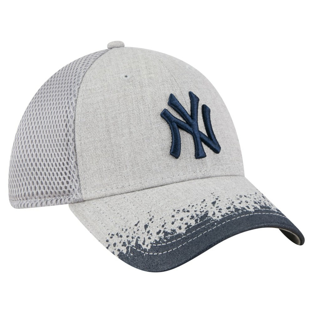 New York Yankees Visor Paint Splatter 39THIRTY Flex Hat Gray | New Era