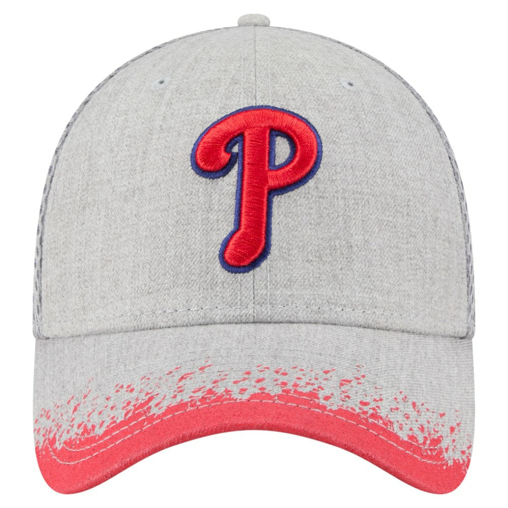 Philadelphia Phillies Visor Paint Splatter 39THIRTY Flex Hat Gray | New Era