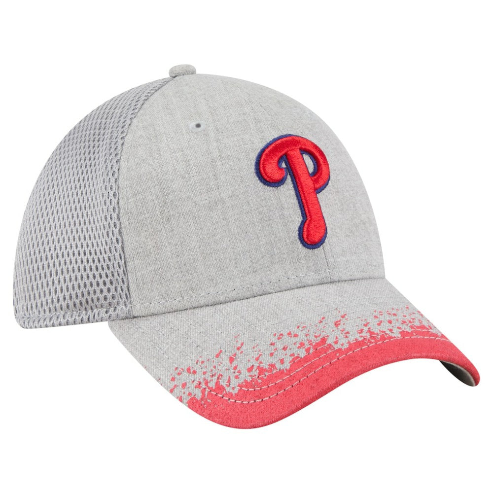Philadelphia Phillies Visor Paint Splatter 39THIRTY Flex Hat Gray | New Era