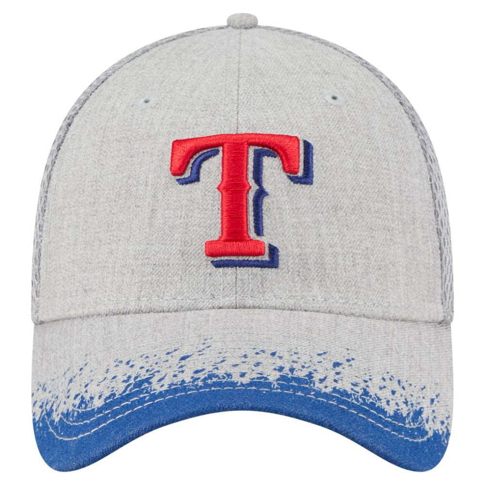 Texas Rangers Visor Paint Splatter 39THIRTY Flex Hat Gray | New Era
