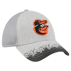 Baltimore Orioles Visor Paint Splatter 39THIRTY Flex Hat Gray | New Era