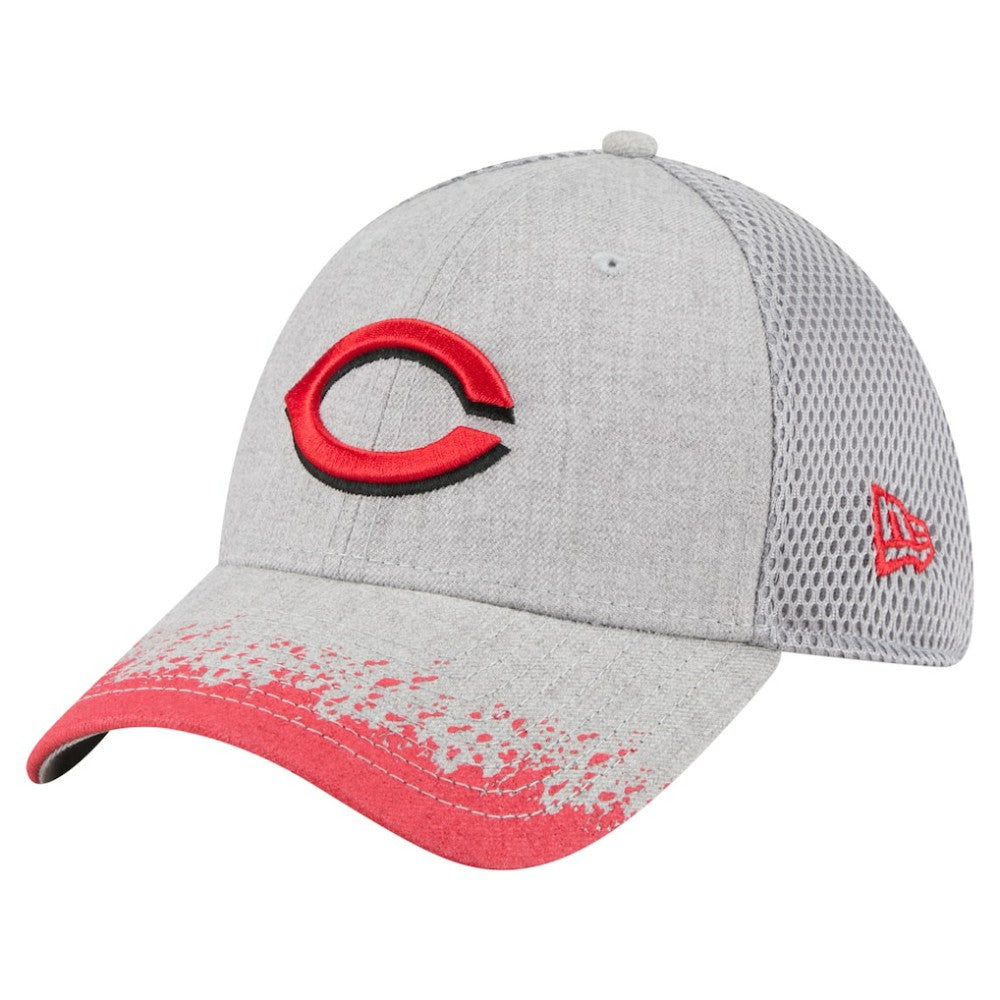 Cincinnati Reds Visor Paint Splatter 39THIRTY Flex Hat Gray | New Era