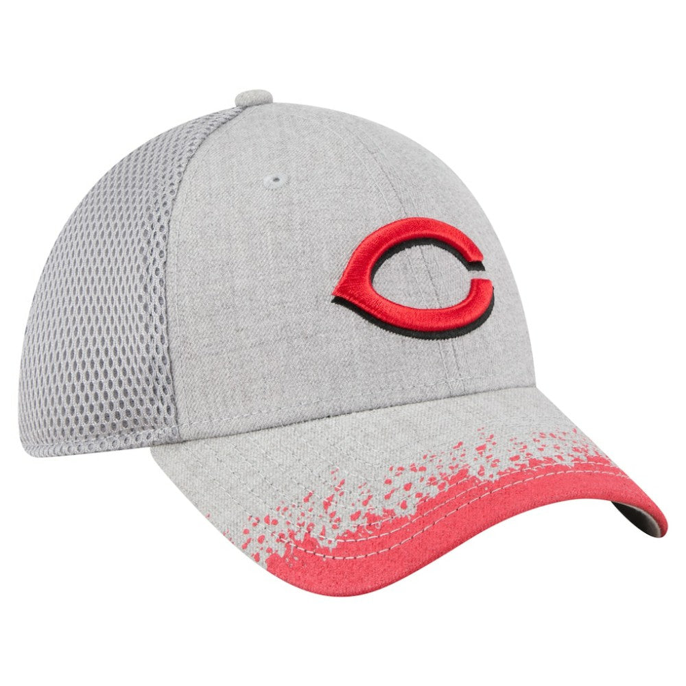 Cincinnati Reds Visor Paint Splatter 39THIRTY Flex Hat Gray | New Era
