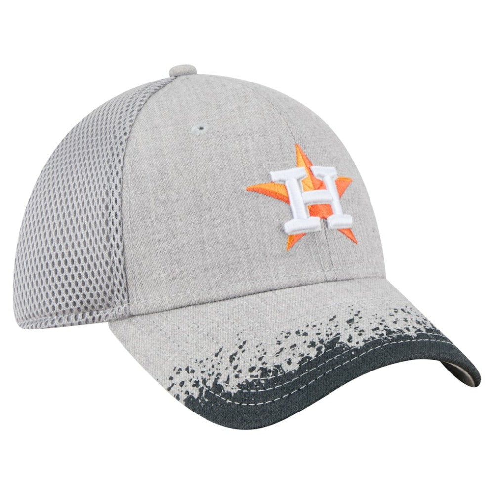 Houston Astros Visor Paint Splatter 39THIRTY Flex Hat Gray | New Era