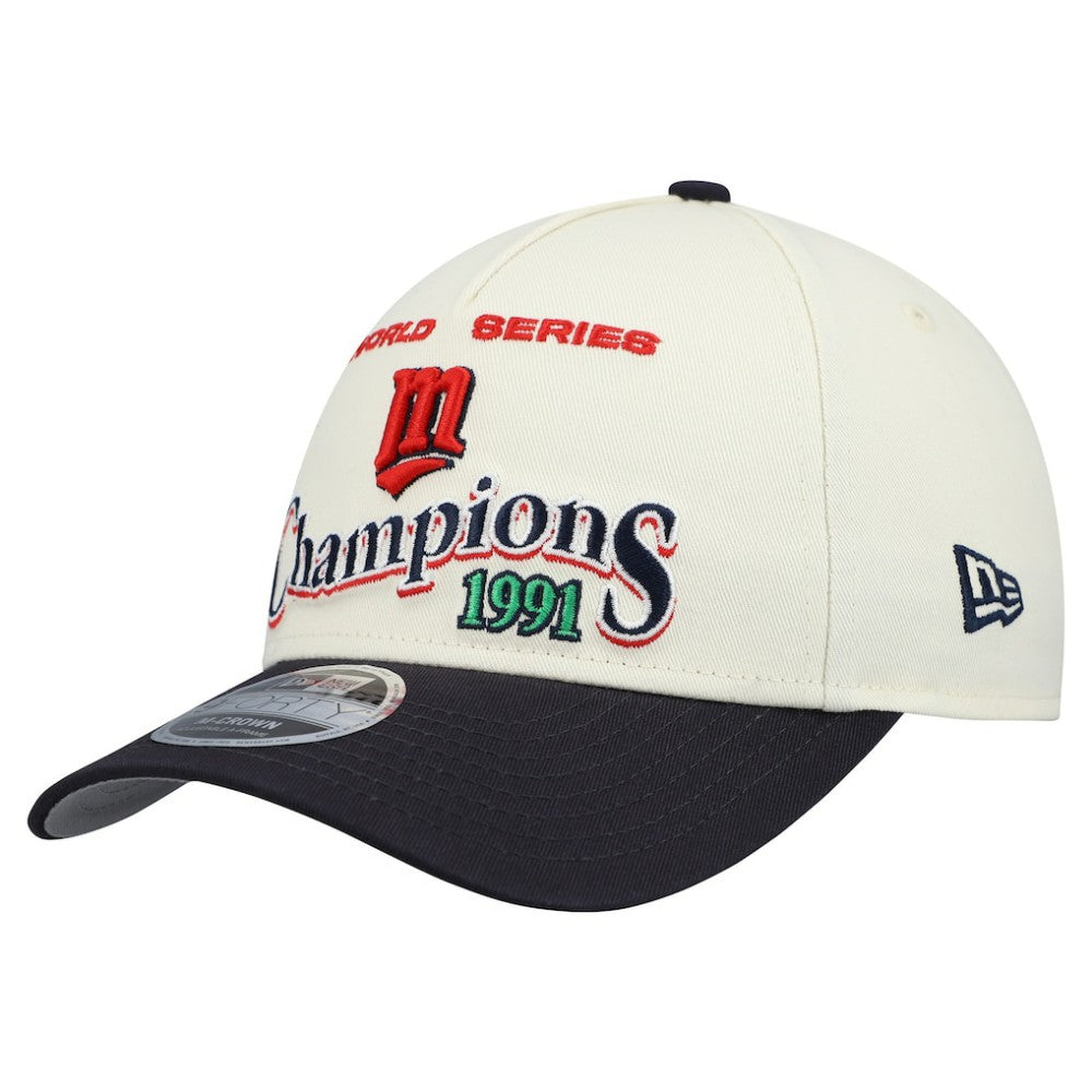 Minnesota Twins World Series 9FORTY M-Crown Adjustable Hat Cream/Navy | New Era