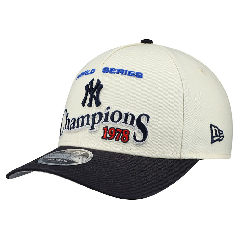 New York Yankees World Series 9FORTY M-Crown A-Frame Adjustable Hat Cream/Navy | New Era