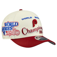 Philadelphia Phillies World Series 9FORTY M-Crown A-Frame Adjustable Hat Cream/Red | New Era