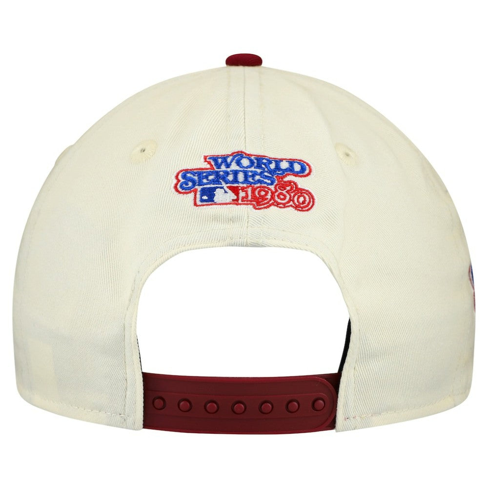 Philadelphia Phillies World Series 9FORTY M-Crown A-Frame Adjustable Hat Cream/Red | New Era