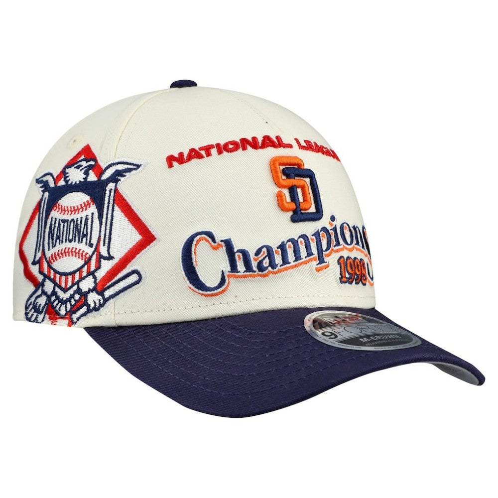 San Diego Padres World Series 9FORTY M-Crown A-Frame Adjustable Hat Cream/Navy | New Era