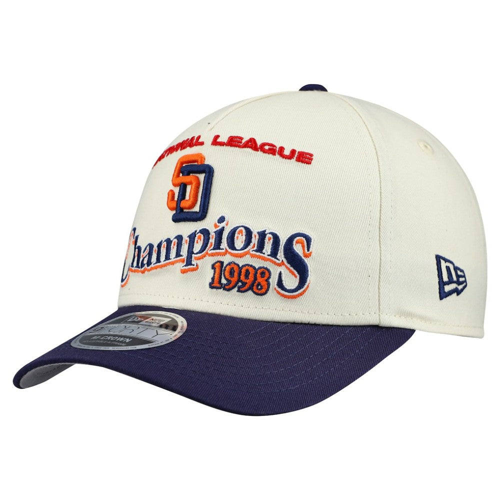 San Diego Padres World Series 9FORTY M-Crown A-Frame Adjustable Hat Cream/Navy | New Era