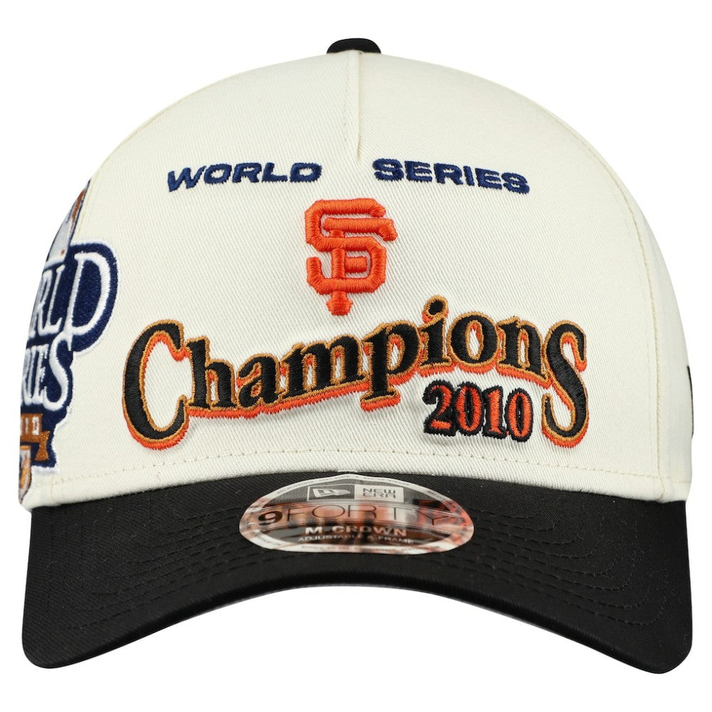 San Francisco Giants World Series 9FORTY M-Crown A-Frame Adjustable Hat Cream/Black | New Era