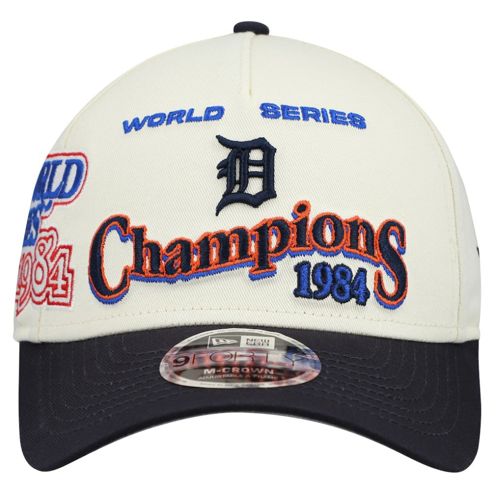 Detroit Tigers World Series 9FORTY M-Crown Adjustable Hat Cream/Navy | New Era