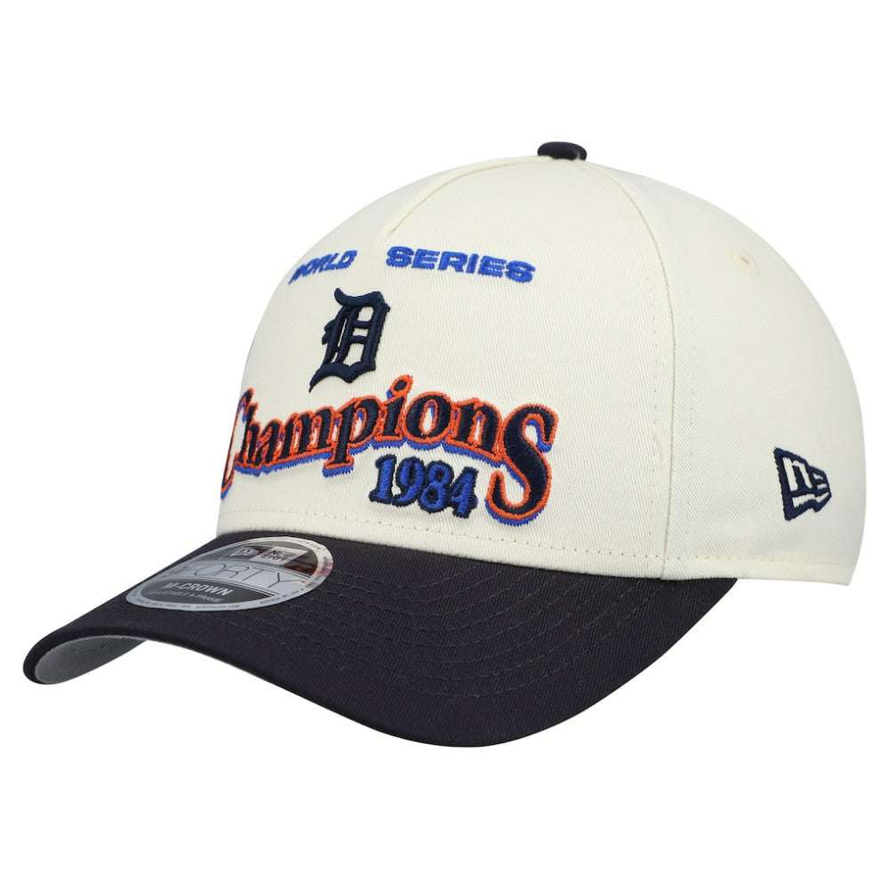 Detroit Tigers World Series 9FORTY M-Crown Adjustable Hat Cream/Navy | New Era
