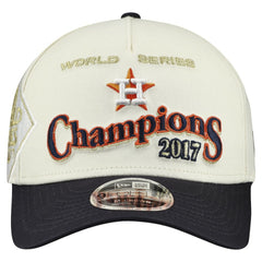 Houston Astros World Series 9FORTY M-Crown A-Frame Adjustable Hat Cream/Navy | New Era