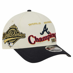 Atlanta Braves World Series 9FORTY M-Crown Adjustable Hat Cream/Navy | New Era