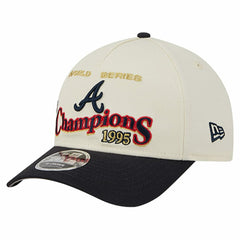 Atlanta Braves World Series 9FORTY M-Crown Adjustable Hat Cream/Navy | New Era