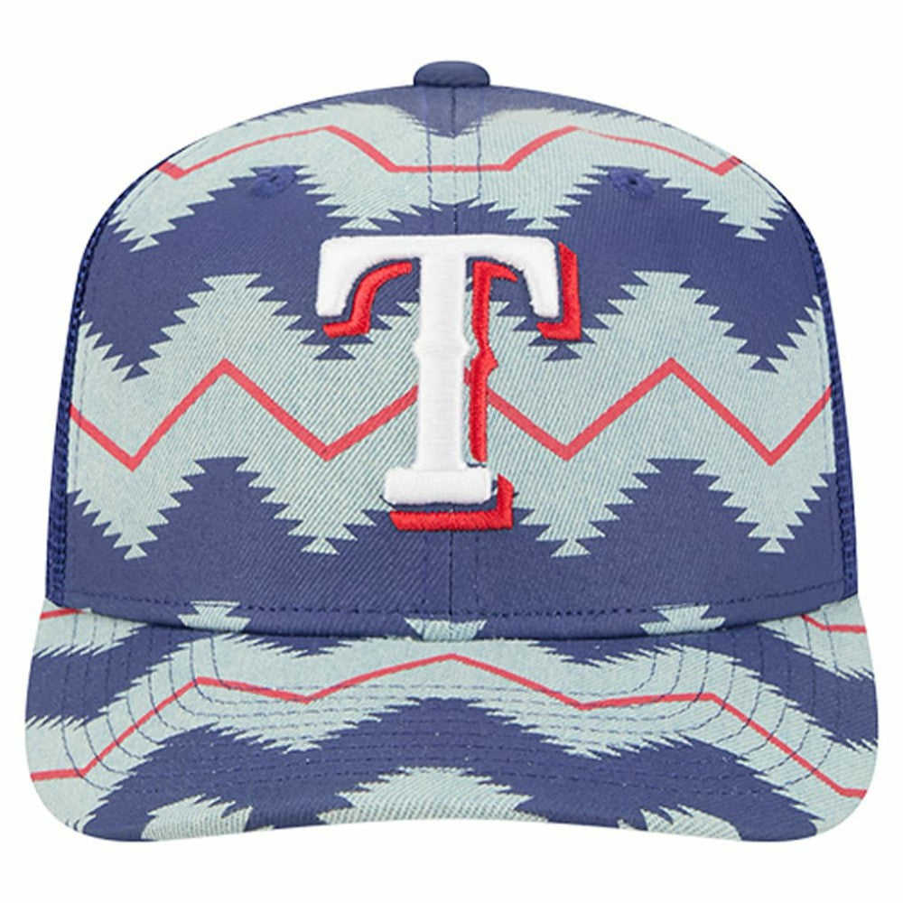 Texas Rangers Aztec Denim 9SEVENTY Adjustable Hat Denim/Royal | New Era