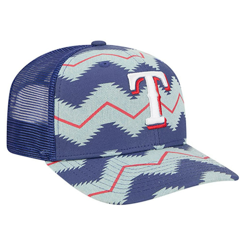 Texas Rangers Aztec Denim 9SEVENTY Adjustable Hat Denim/Royal | New Era