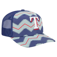 Texas Rangers Aztec Denim 9SEVENTY Adjustable Hat Denim/Royal | New Era