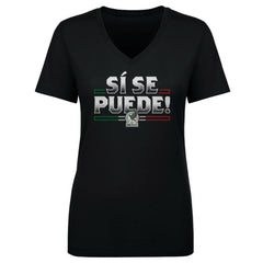 Mexico National Team 500 Level Women's Si Se Puede V-Neck T-Shirt Black