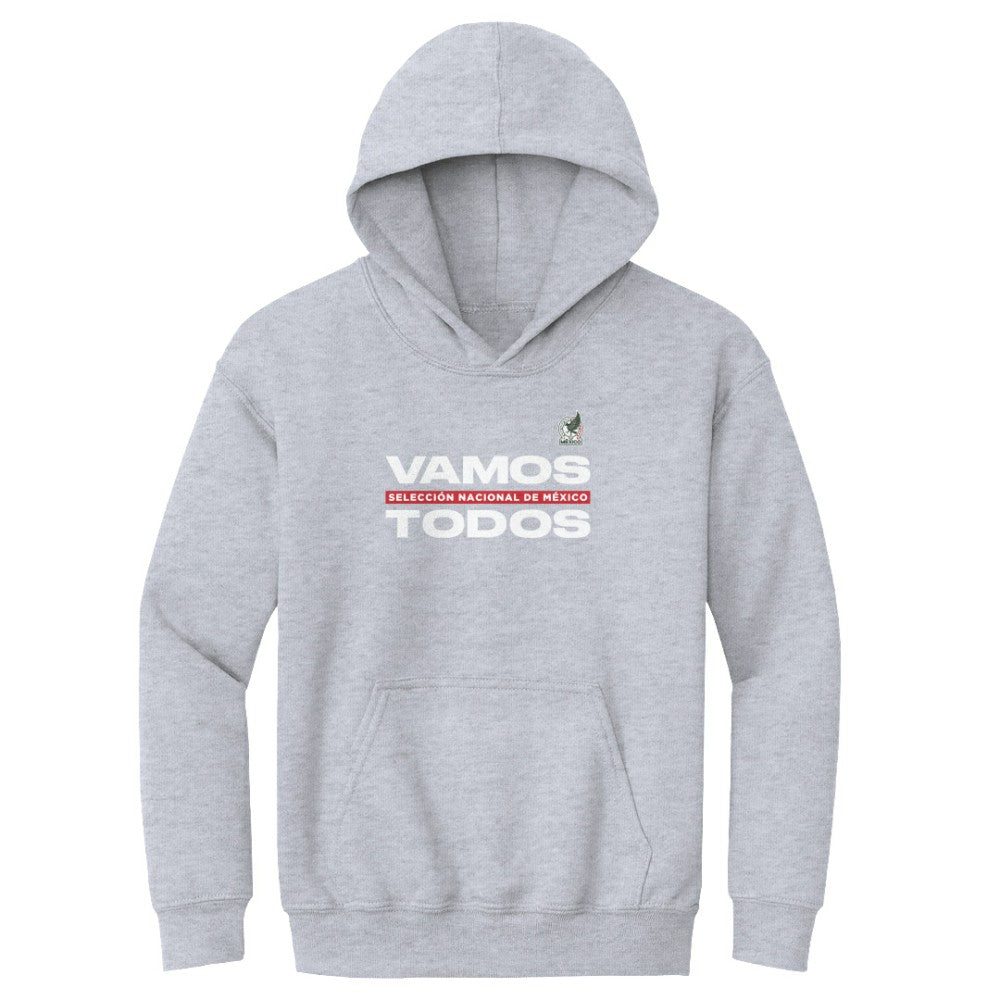 Mexico National Team 500 Level Youth Vamos Todos Pullover Hoodie Gray