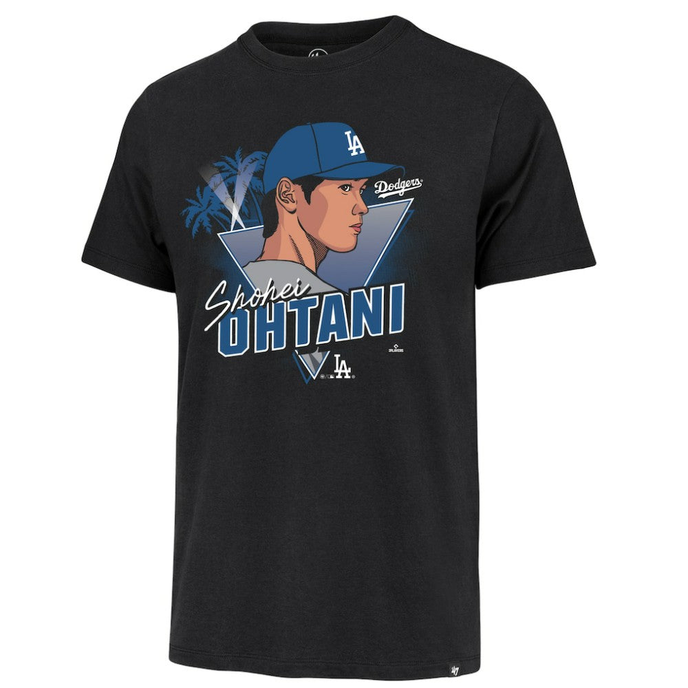 Shohei Ohtani Los Angeles Dodgers Player Caricature Franklin T-Shirt Black | 47 brand