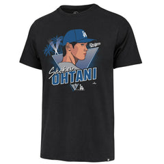 Shohei Ohtani Los Angeles Dodgers Player Caricature Franklin T-Shirt Black | 47 brand