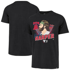 Bryce Harper Philadelphia Phillies Player Caricature Franklin T-Shirt Black | 47 brand