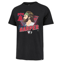 Bryce Harper Philadelphia Phillies Player Caricature Franklin T-Shirt Black | 47 brand