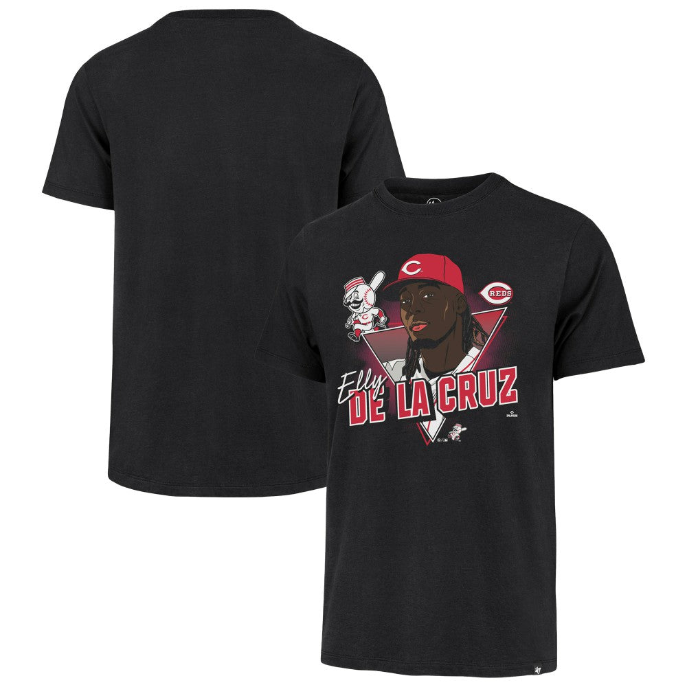 Elly De La Cruz Cincinnati Reds Player Caricature Franklin T-Shirt Black | 47 brand