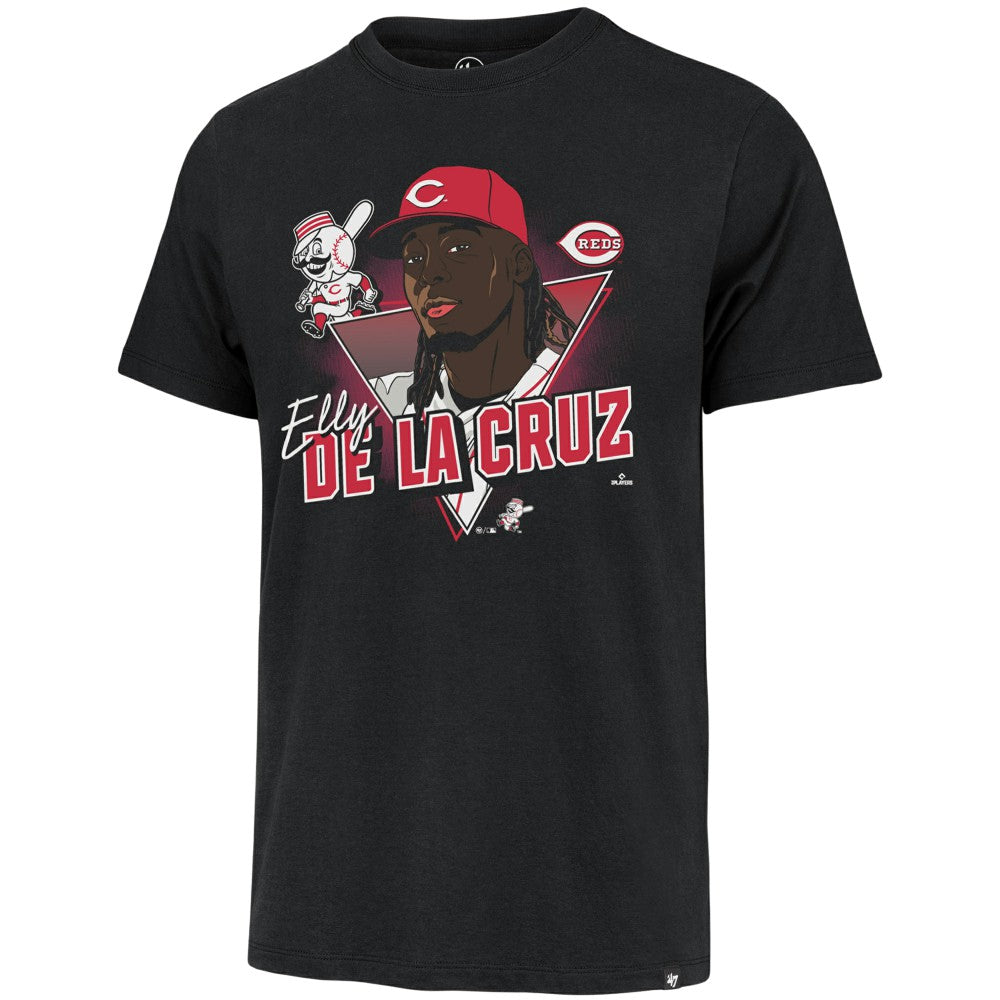 Elly De La Cruz Cincinnati Reds Player Caricature Franklin T-Shirt Black | 47 brand