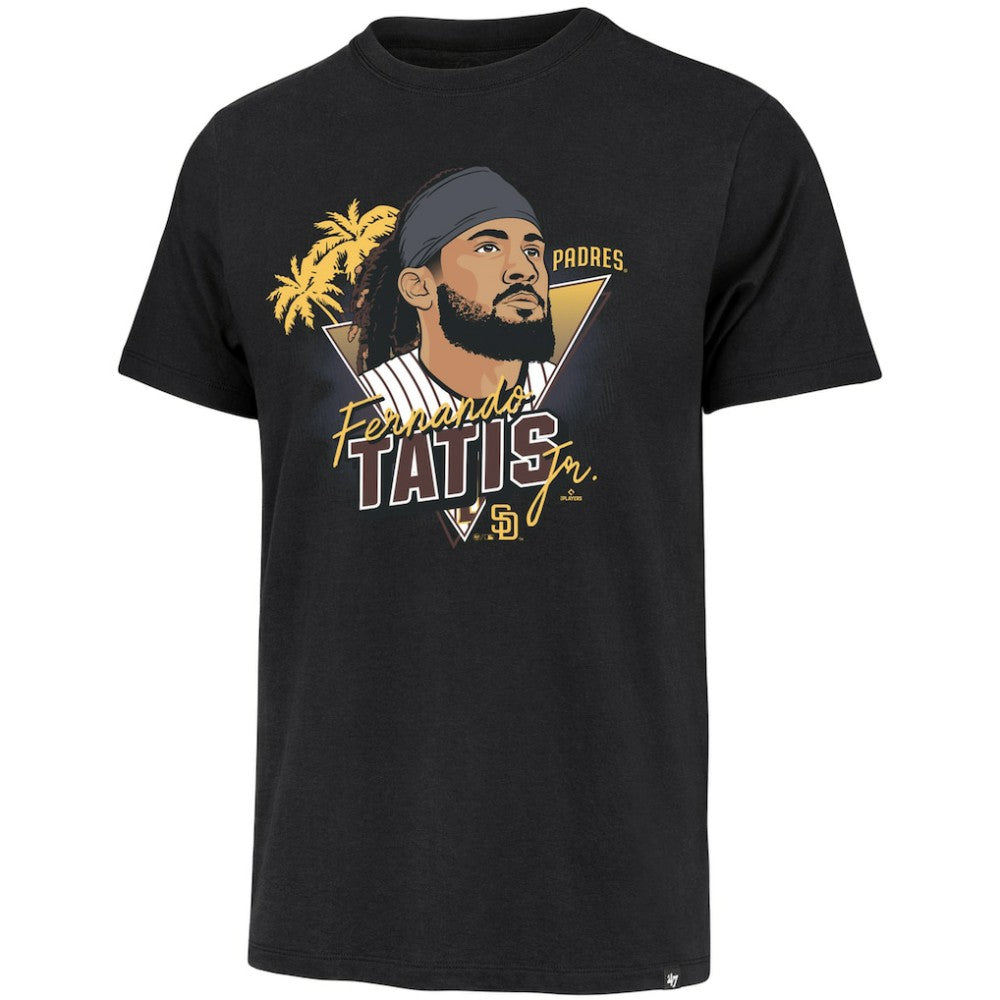 Fernando Tatis Jr. San Diego Padres Player Caricature Franklin T-Shirt Black | 47 brand