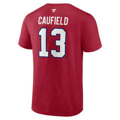 Cole Caufield Montreal Canadiens Fanatics Authentic Stack Name & Number T-Shirt Red