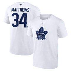 Auston Matthews Toronto Maple Leafs Fanatics Authentic Stack Name & Number T-Shirt White