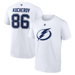 Nikita Kucherov Tampa Bay Lightning Fanatics Authentic Stack Name & Number T-Shirt White