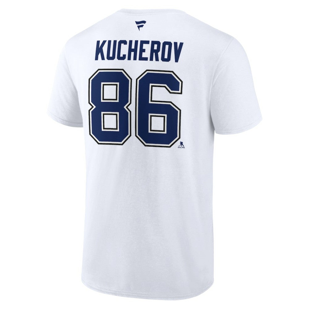 Nikita Kucherov Tampa Bay Lightning Fanatics Authentic Stack Name & Number T-Shirt White